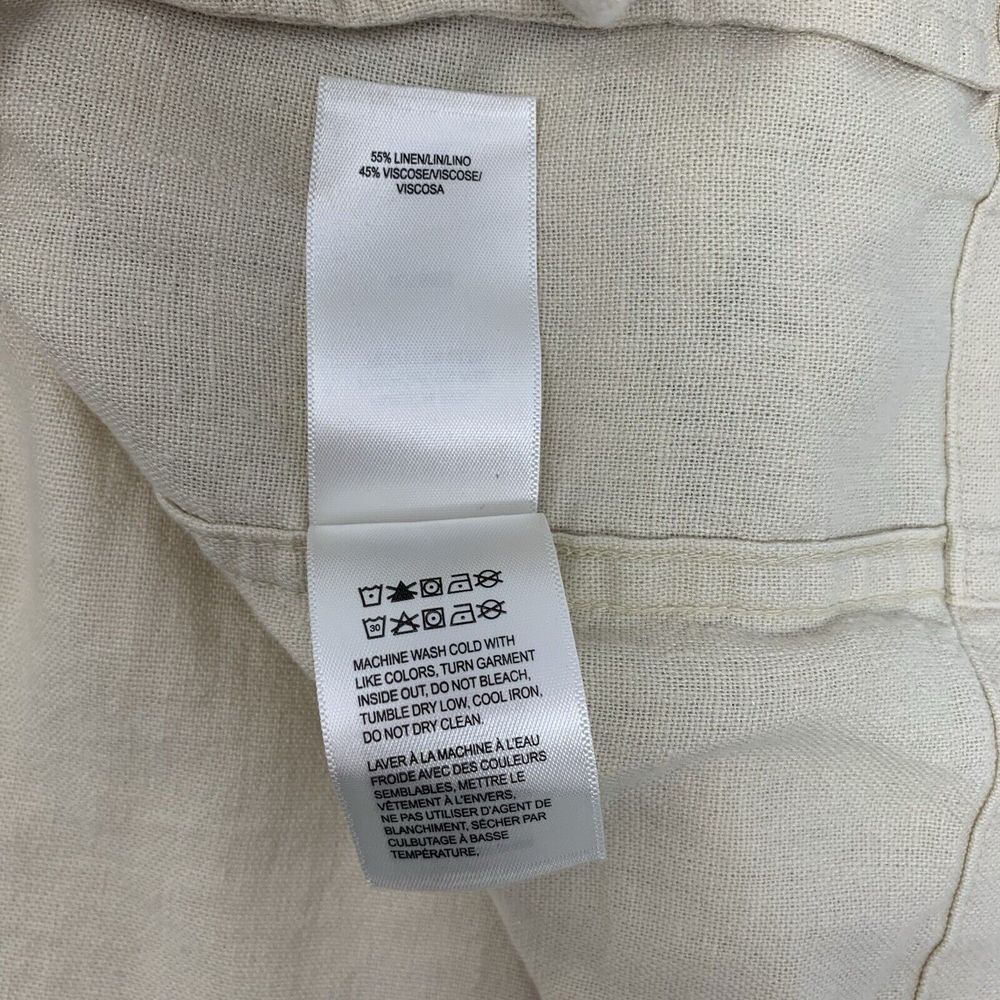 Lucky Brand Ivory Cropped Utility Linen Blend Women's Jacket w/ Pockets Size XL - Picture 11 of 11